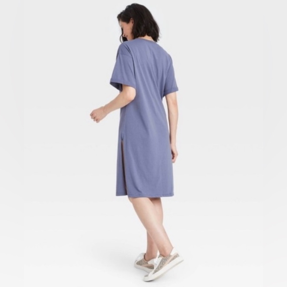 Mickey Mouse Women’s Midi Short Sleeve Graphic T-Shirt Dress- Blue Size:XS - Picture 2 of 5
